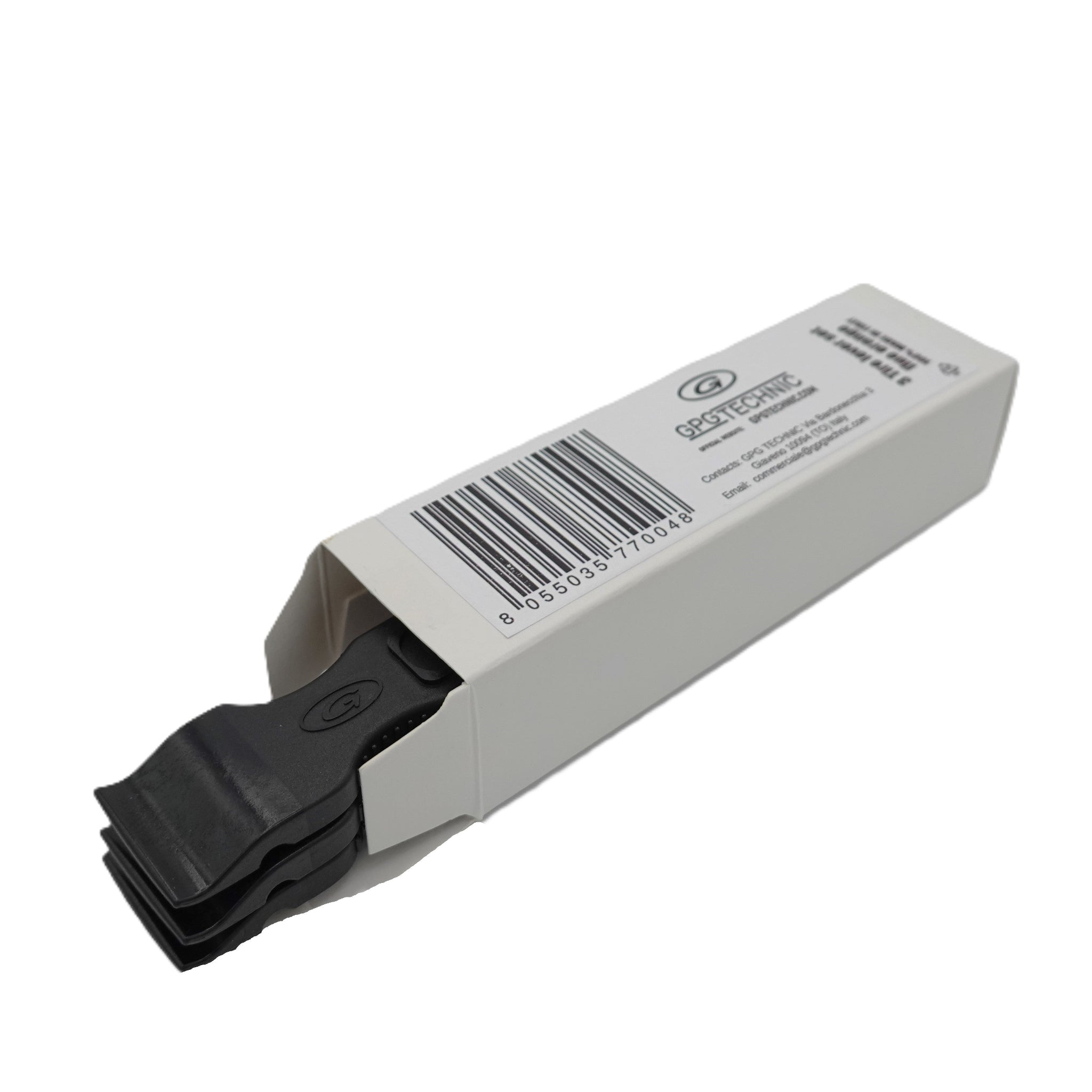 immagine confezione aperta contenente il kit di 3 cacciagomme colore nero