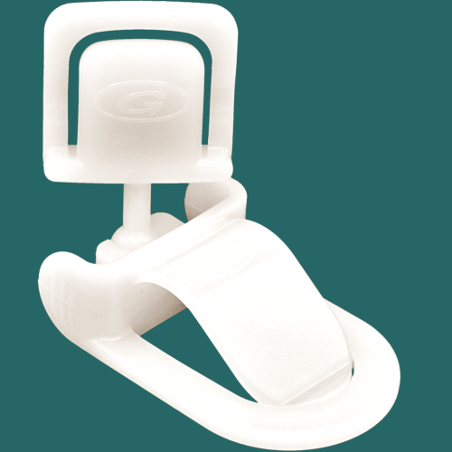 dettaglio pinza portaprezzi bianca