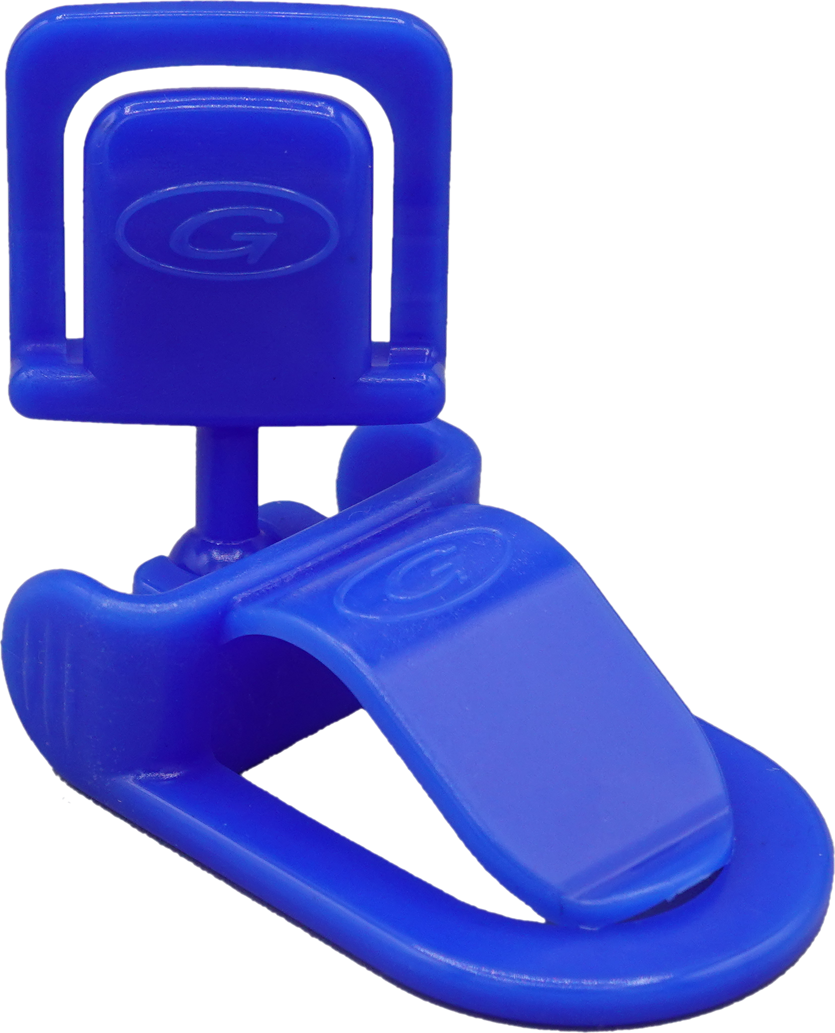 dettaglio pinza portaprezzi blu